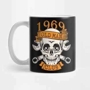 1969 51th Birthday Old man Club Skull and Wrenches Gift Mug